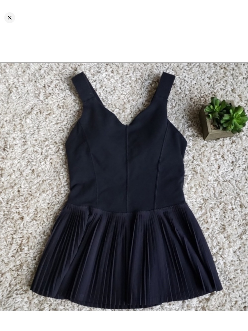 Black Pleated Tank Top